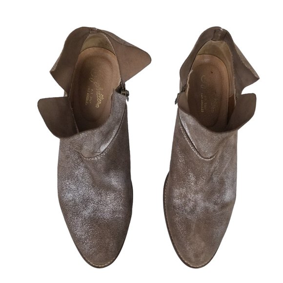 Seychelles "Snare" Metallic Pewter Ankle Booties Sz 8.5 - Picture 3 of 10